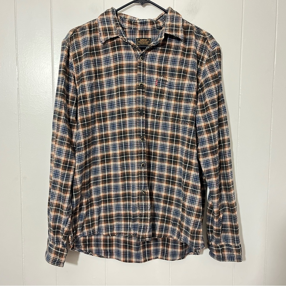 Levis Skateboarding Button Down Flannel Shirt Skate Mens Size L